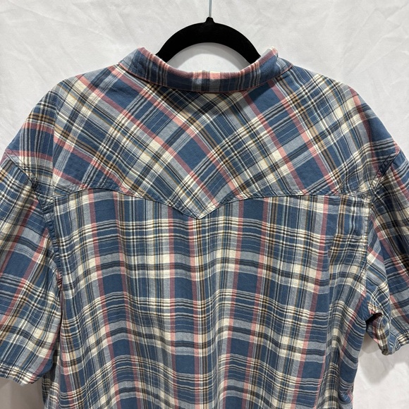 Western Plaid Cowboy Short Sleeve Button Front Workwear Shirt XXL Outdoor Life - Picture 7 of 12